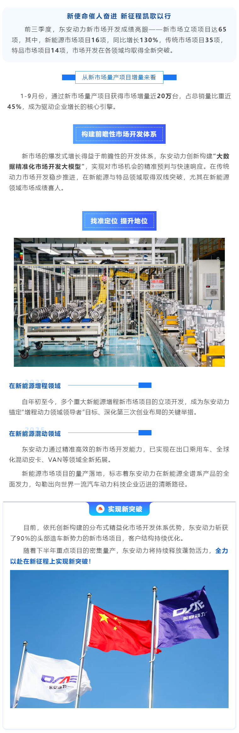 冲刺四季度 答卷“十四五” _ 东安动力2025年前三季度新市场开拓战绩斐然